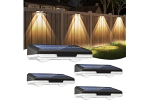 Solar-Fence-Lights-Outdoor-Garden - 4 Pack Garden Wall Lights Outdoor 8 Colors 9 Modes RGB Fence Light For Ouside IP65 Waterp
