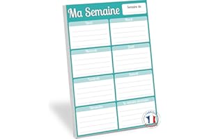 WHINAT ⭐ BLOC NOTE MAGNETIQUE FRIGO Ma semaine - Organiseur/planificateur/Agenda hebdo pour toute la famille à mettre sur son frigo pour ne plus rien oublier !