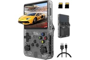 KURATIX R36S 128GB Handheld Retro Gaming Console, Built-in over 20000+ Classic Games, Linux System with 3.5" HD MIPI IPS Screen,3500mAh Portable Gaming & Entertainment Device (128GB, White, R36s)