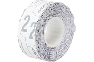 Meto Etichette per prezzatrice (22x12 mm, 1 linea, 12.000 pezzi, bianco, permanente, per Meto, Contact, Sato, Avery, Tovel, Samark, ecc.)