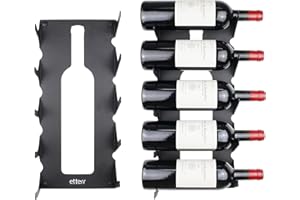 etterr | Lot de 2 Casier à Bouteilles | pour 5 Bouteilles | 100% Acier | Fabriqué en Europe | Range Bouteille | Porte Bouteille | Range Bouteille Vin | Porte Bouteille Mural | Rangement Bouteille