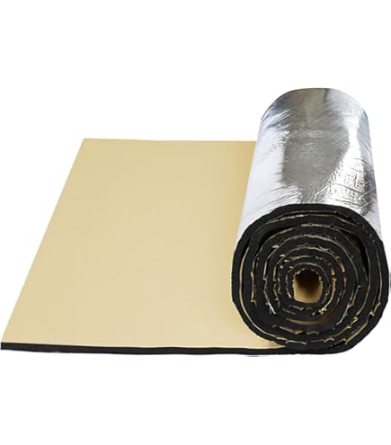 Isolant thermique de voiture SOURCING MAP Tapis isolation acoustique voiture porte capot moteur 10mm 40x40 100x100cm - Bricolage