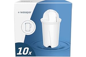 Wessper AquaClassic Cartouche Filtrante pour Carafe - Compatible avec BRITA Classic, Dafi Classic, PearlCo (Lot de 10)