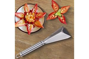 QKLOVNI Coltello da intaglio per frutta, in acciaio inossidabile, forma triangolare, per frutta e verdura, coltello, taglierina per intaglio, da cucina, multiuso, per zucca