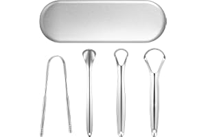 4 st tungskrapa, tongue scratch, metallisk tungrengörare, tunnelskrapor för vuxna, kvinnor och män, munvård och frisk andedräkt (med påse)