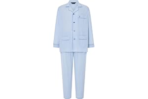 El Búho Nocturno Pijama Hombre Algodón o Polialgodón Manga Larga Tela Conjunto de Pijama Caballero Clásico Primavera Chaqueta Botones Ropa de Dormir Hospital