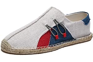 MAIAMY Scarpe di Tela per Uomo Moda Calzature per Il Tempo Libero Espadrillas Patchwork Mocassini Antiscivolo Eleganti Scarpe da Barca Basse