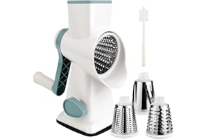 YC KITCHEN Grattugia per Formaggio Rotante in acciaio inox, grattugia per patate, formaggio, utensile da cucina