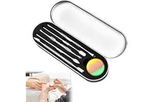 VIERONE 5 PCS Wax Carving Tools Professional Sculpting Tools Dab Stainless Steel Set with Metal Case Easy to Hold Dab Tool Durable Clay Tools for Jewellery Sculpting Modeling Scraping (Silver)