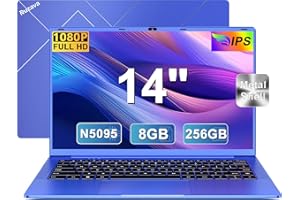 RUZAVA Ordenador Portátil 14 Pulgadas Celeron N5095 Upto 2,9 GHz Portatiles 8GB RAM 256GB SSD TF 1TB LPDDR4 Win11 5G WiFi 1920*1080 FHD Widevine L1 Laptop Película Protectora Español - Violeta Cuerpo Metal