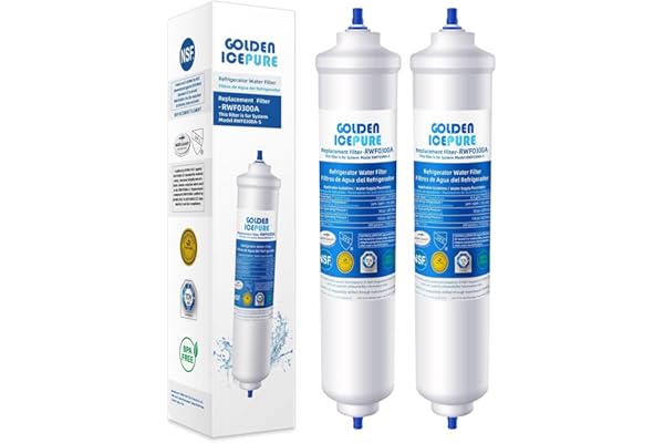 GOLDEN ICEPURE Filtro de agua para refrigerador Compatible Con Samsung DA29-10105J, DA29-10105J HAFEX/EXP, DA99-02131B, WSF-100, EF9603, HAIER LG Refrigerador de línea, 2 piezas,