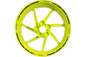Pimastickerslab Adesivi Cerchioni Moto Set Completo per 2 Ruote 17 Pollici Strisce Cerchi Custom Vari Colori universale Mod.1 cod.RT001 (070 NERO)