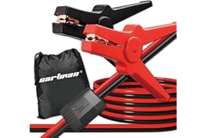 CARTMAN Starthilfekabel 3 m mit intelligentem Schutzsystem, CCA-Überbrückungskabel Auto bis −25 °C, LED-Anzeige, Polaritäts- & Kurzschlussschutz, inkl. Aufbewahrungstasche