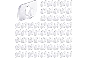 VAKLER 60PCS Indoor Mini Light Clips with 72 Adhesive Strips, Removable Small Decorating Clear Clips Damage Free Christmas Light Clips Hanging Clips Self Adhesive Hooks for Festival Fairy Lights Cables