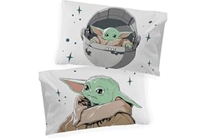 Jay Franco Star Wars Mandalorian Curious Child 100% Baumwolle Kopfkissenbezüge im 2er-Set 50x70cm