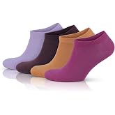 GoWith 4-Piece-8 Colorful Plain Patterned Cotton Soft Sports Elastane Stylish Looking Women's Booty Socks