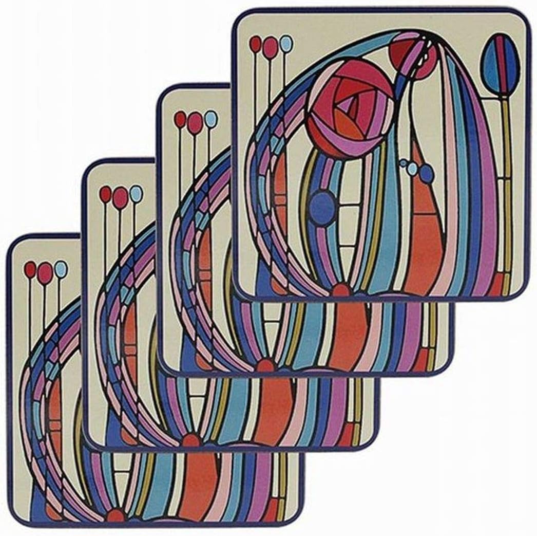 A Set of 4 Cork Backed Dark Mackintosh Table Coffee Tea Coasters