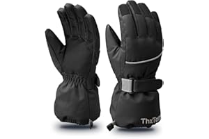 ThxToms Kinder Ski Handschuhe Winter Skihandschuhe -15℃ | Winddicht Wasserdicht Warm | Oxford Palme Verdickt Kalt Wetter | Outdoor Sports Snowboard Skifahren | Junge Mädchen