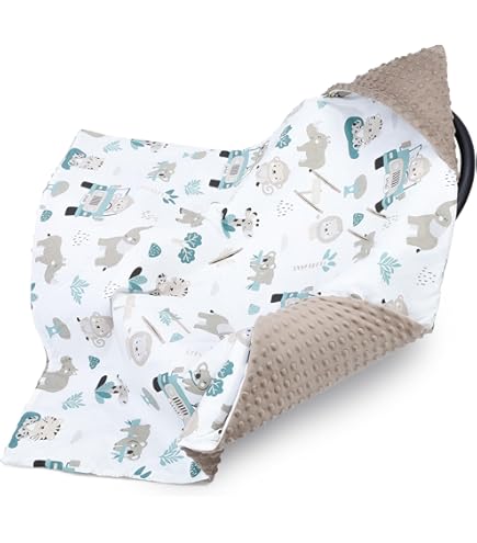 Copertina EliMeli Per Ovetto Auto - 100% Cotone, Leggera, Nido D'Ape E Mussola, Rosa - Foto 8