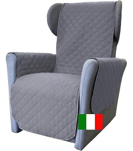 Coprisedia Con Braccioli Per Poltrona Relax – Fodera Antiscivolo Con Tasche, Colore Blu Marine - 3