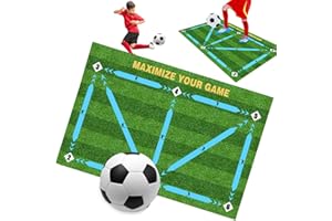 QWEPU Tappeto Calcio Allenamento, 60 x 90 cm Tappetino da calcio,Calcio Tappeto Calcio Allenamento Silenzioso Antiscivolo, per allenamento e calcio,Regali per Gli Appassionati di Calcio