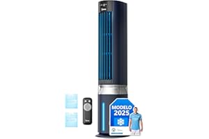 MIDEA Climatizador Evaporativo 3 en 1 con Control Remoto - Ventilador de Agua, Enfriador de Aire, y Humidificador con 6 Velocidades y Oscilación 85º - Climatizador Frio con Tanque de Agua 7L y Filtro