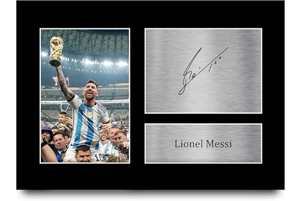 HWC Trading A4 Lionel Messi Argentina Cadeaux imprimés photo autographe signée pour les fans de football et les supporters - A4