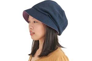 CHARM Donna Cappello da Sole Cotone Organico - Reversibile Berretta Ragazze Moda Giapponesa