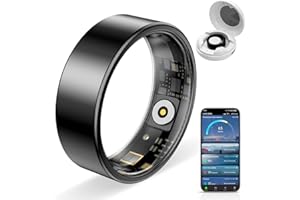 HPLSZCN Anello intelligente per uomo e donna – monitoraggio del sonno, fitness tracker con frequenza cardiaca e ossigeno del sangue, impermeabile 10 ATM, batteria 7 giorni, design in acciaio inox