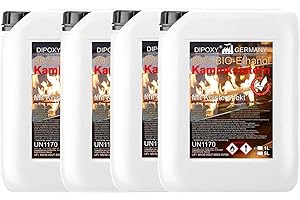 ‎DIPOXY Bioethanol, Ethanol 80% Premium 20L (4x5L) - mit Kaminknister-Effekt, Bio-Ethanol für Dekofeuer, Tischkamin, Kamin & Gartendeko-Feuer für Innen und Außen - Rauch- und Rußfrei