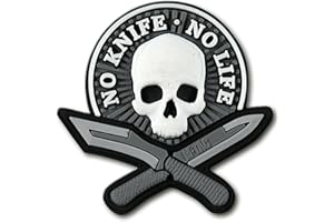 M-Tac Morale Parches Sin Cuchillo No Life PVC 3D Militar Tactical (Gris/)