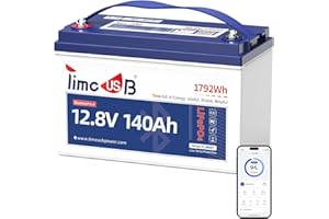 Timeusb Bluetooth Batterie Lithium 12V 140Ah avec Protection Basse Température,BMS Smart 150A,15000 Cycle Profond,1920W Batterie LiFePO4 pour Camping-Car,Bateau,Trolling Motor,Solaire et Hors Réseau