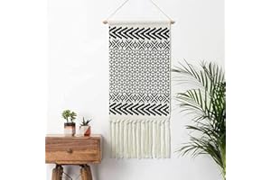 BMIDRUT Arazzo da appendere alla parete in macramè, stile bohémien, decorazione artistica per la casa, decorazione per appartamenti, dormitori, porte, 50 x 85 cm (C2)