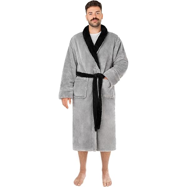 Albornoz Hombre CityComfort Bata Hombre Invierno, Forro Polar Bata