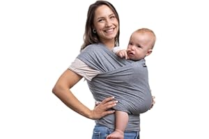 CuddleBug Baby Sling Carrier - Infant Baby Wrap Carrier Newborn to Toddler up to 36 lbs - Lightweight & Hands Free (Grey)