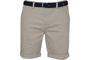 westAce Mens Stretch Chino Shorts Slim Fit Smart Belted Half Pant