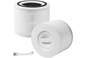 LIAILA 2 Filtri HEPA per Levoit Core 300 / Core 300S / Core 300-RF, 3 in 1 Filtro a carbone attivo H13 H13 HEPA per filtrare il 99,97% di polline di polvere, adatto a pazienti allergici e fumatori, Bianco