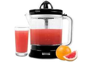 Duronic Electric Juicer Machine JE416 Citrus Squeezer, Fresh Hand Pressed Orange Juice Maker, Healthy Fruit Extractor Machines for Cold Press Oranges Lemon Lime Grapefruit with 2 Cones & Pulp Filter