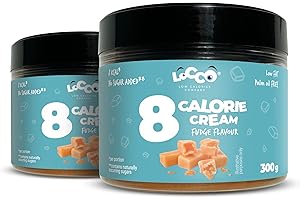 LOCCO LOW CALORIES COMPANY LOCCO 8 Calorie Spread Fudge Sapore Solo 8 calorie per porzione Crema a basso contenuto di grassi Senza zucchero aggiunto Senza olio di palma Dieta cheto Vegetariana Pasta liscia Snack dolce 2x300g