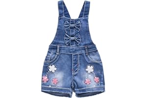 Yao 3J-14J Mädchen Jumpsuit & Strampler Große Kinder Lätzchen Overalls Blau Verstellbare Gürtel Denim Farbe Veränderbare Paillettenhose