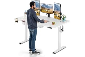 ‎SANODESK SANODESK Höhenverstellbarer Schreibtisch – ergonomischer Standing Desk mit Memory-Funktion & Kindersicherung, 160×60 cm, Stabiler Rahmen bis 60 kg Belastung(Weiß)