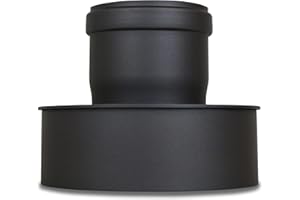 LANZZAS Tubo para estufa de pellets, codo para tubo de chimenea, Ampliación, diámetro 80 mm a 130 mm, de diámetro 80 mm a 150 mm, Gris, Negro