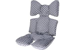LAT LEE AND TOWN Baby Pushchair Seat Liners, Pram Liner Universal Baby Stroller Seat Cushion 3D Air Mesh Baby Stroller Cushion for Toddler Infant, Pushchair Accessories (Grey Dots)