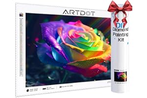 ARTDOT 5D Diamond Art Kits for Adults, Licensed Full Drill Diamond Art Kits for Home Wall Decor, Gifts for Women Mum Girl(Rose,25x35cm)