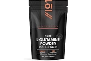 ALPHA01 L-Glutamine Powder 150g - 5 Grams per Serving – Vegan Fermented Amino Acid – 100% Pure Formula – Halal (Unflavoured)
