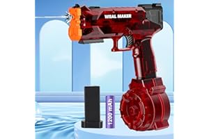 ARTCOOL Strongest Electric Water Gun for Kid/Aldult,Transparent Automatic Squirt Guns High Powered IP67 Waterproof, Water Guns with 400 Ammos for Outdoor Summer Beach Pool （Red）