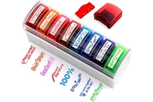 Newthinking Teacher Stamps 8 Pack, Colourful Self Inking Teacher Stamp for Marking, School Reward Stamps Teacher Supplies Gifts