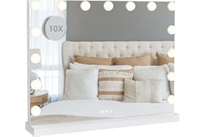 ‎FOREHILL FOREHILL Lusterko do Makijażu LED Hollywood Lusterko Kosmetyczne ze światłami do toaletki 3 tryby kolorów Sterowanie dotykowe 58x12x45.5cm