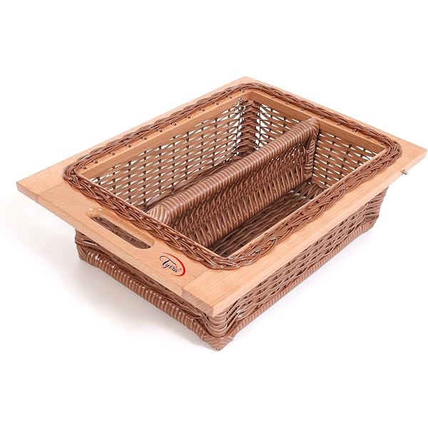 Tysra Wicker Baskets For Modular Kitchen | Wood-Pvc Pull Out
