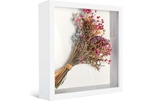 HOSUNI 3D Shadow Box Frame, Deep Picture Frame Made of Delicate Wood Frame and Acrylic Transparent Panel to Ensure Durability and Clarity, for Crafts, Anniversary, Wedding, Graduation (20x20cm)